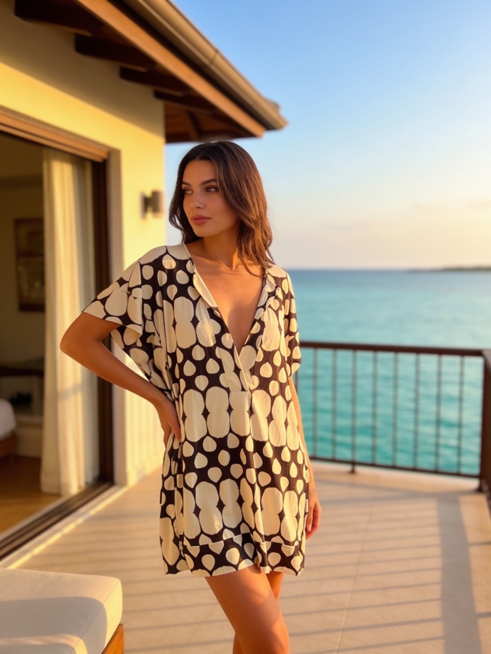 Diane von Furstenberg Silk Polka Dot Dress/Blouse/Cover Up Size 6